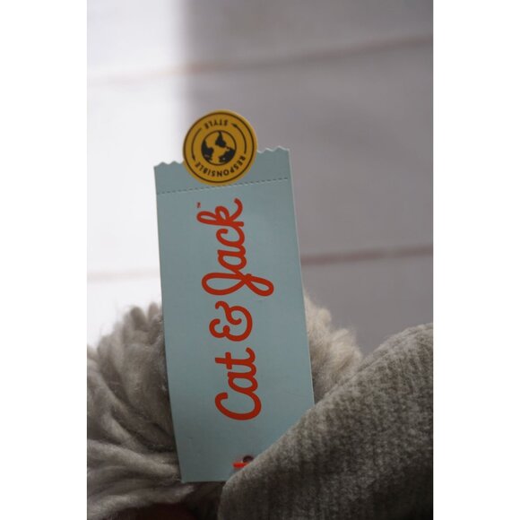 Cat & Jack Fleece Pom Pom Beanie in Gray - Size 2T-5T, NWT - Picture 4 of 6